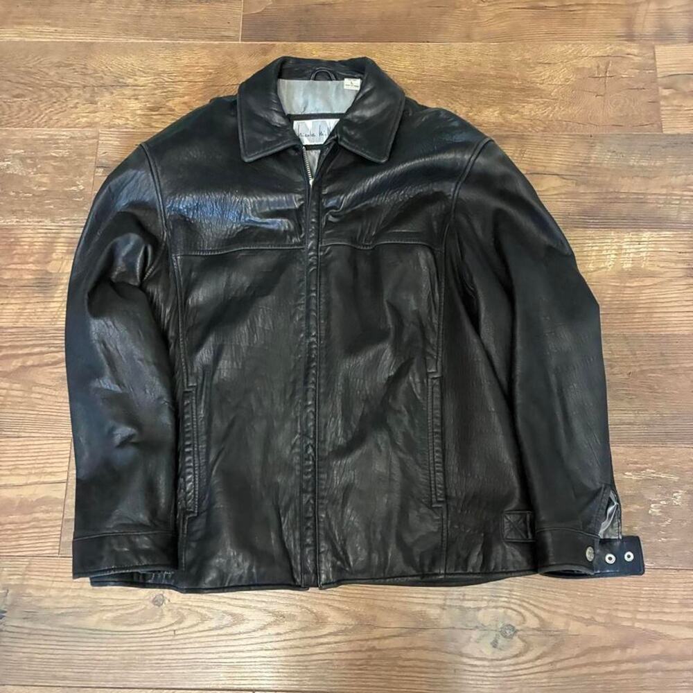 Nicole miller black leather jacket